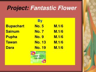 Project: Fantastic Flower