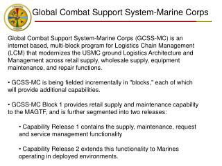 PPT - Global Combat Support System-Marine Corps PowerPoint Presentation ...