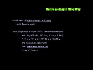 Multiwavelength Milky Way