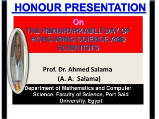 On THE REMARARKABLE DAY OF HONOURING SCIENCE AND SCIENTISTS