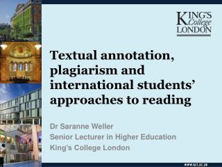 Textual annotation, plagiarism and international students’ approaches to reading