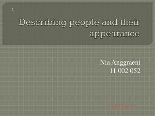 Describing people and their appearance