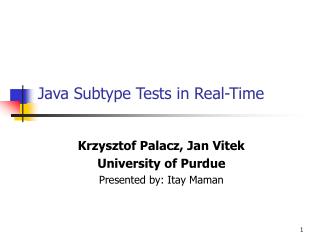 Java Subtype Tests in Real-Time