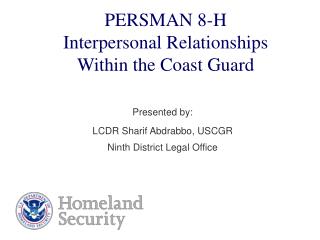 PERSMAN 8-H Interpersonal Relationships Within the Coast Guard