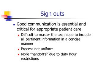 Sign outs