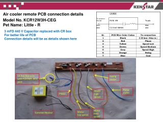 Air cooler remote PCB connection details