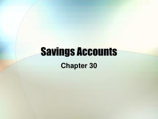 Savings Accounts
