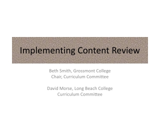 Implementing Content Review