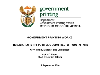 GOVERNMENT PRINTING WORKS