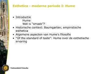 Esthetica - moderne periode I: Hume