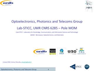 Optoelectronics, Photonics and Telecoms Group Lab-STICC, UMR CNRS 6285 – Pole MOM