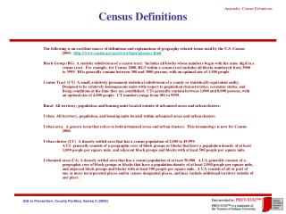 Census Definitions