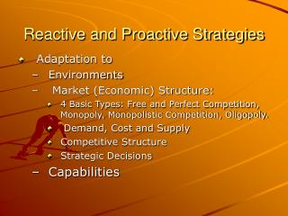 strategies reactive proactive