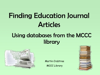 Finding Education Journal Articles