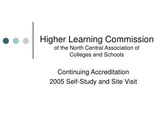 Higher Learning Commission of the North Central Association of Colleges and Schools