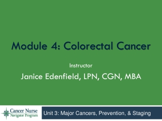 Module 4: Colorectal Cancer
