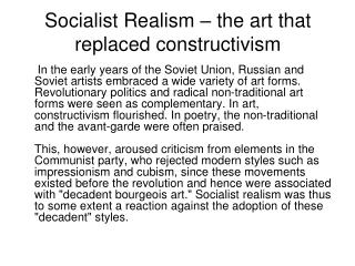 Socialist Realism – the art that replaced constructivism
