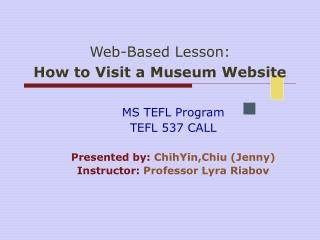 Web-Based Lesson: How to Visit a Museum Website