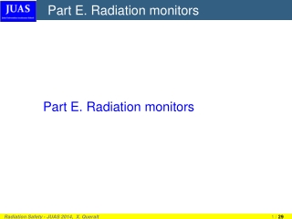 Part E. Radiation monitors