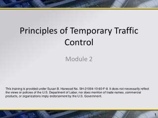 Principles of Temporary Traffic Control