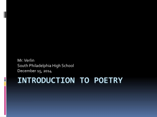 Introduction to poetry