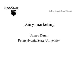 Dairy marketing
