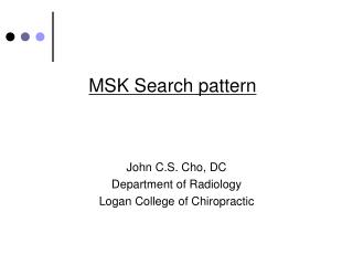 MSK Search pattern