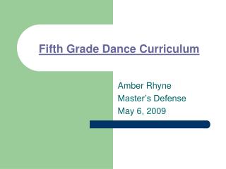Fifth Grade Dance Curriculum