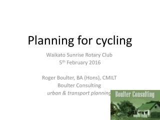 Planning for cycling
