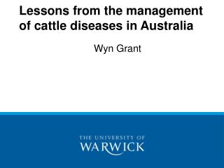 Lessons from the management of cattle diseases in Australia