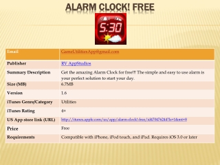 Alarm Clock! Free