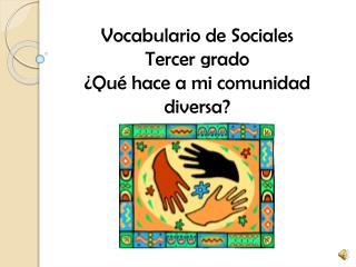 Vocabulario de Sociales Tercer grado ¿ Qué hace a mi comunidad diversa ?