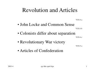 Revolution and Articles