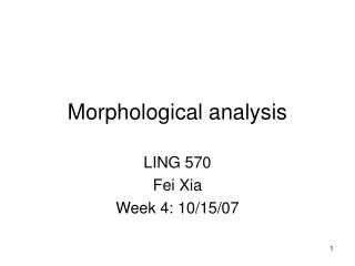 Morphological analysis