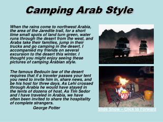 Camping Arab Style