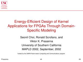 Energy-Efficient Design of Kernel Applications for FPGAs Through Domain-Specific Modeling