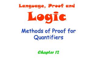 Methods of Proof for Quantifiers