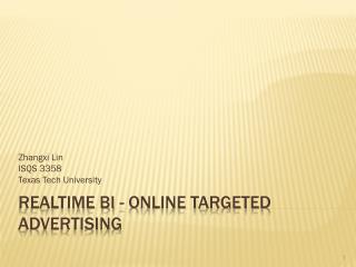 Realtime BI - Online Targeted Advertising