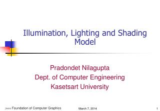 Illumination, Lighting and Shading Model