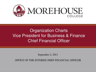 Organization Charts Vice President for Business & Finance Chief Financial Officer