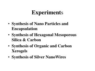 Experiment s