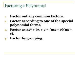 Factoring a Polynomial