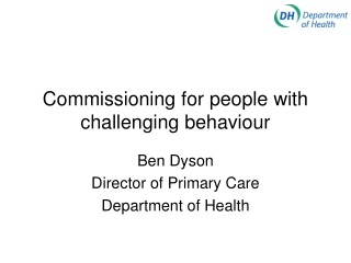 Commissioning for people with challenging behaviour