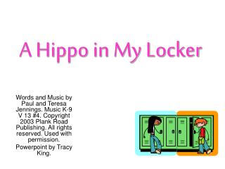 A Hippo in My Locker