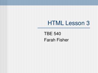 HTML Lesson 3