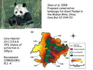 Shen et al. 2008 Proposed conservation landscape for Giant Pandas in the Mishan Mtns. China Cons Biol 22:1144-53