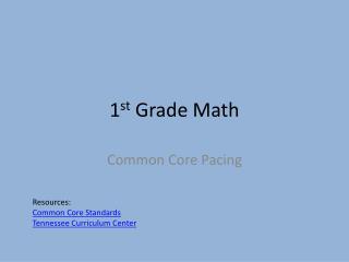 1 st Grade Math