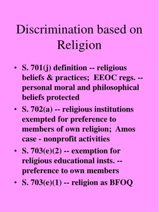 religious discrimination essay