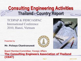 Consulting Engineering Activities Thailand - Country Report