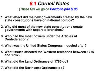 8.1 Cornell Notes